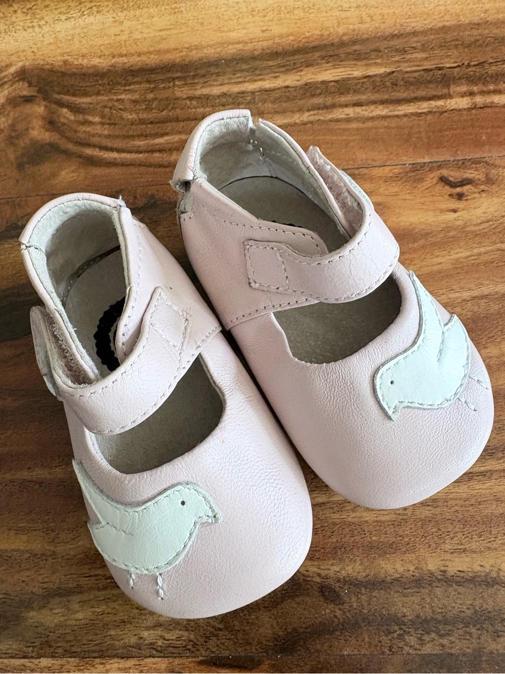 Live & Luca Baby Girl Pink Leather Pio Bird Peacock Crib Shoes Size 0 6 12 Month